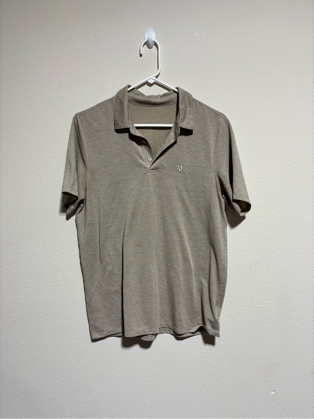 Vuori Men's Taupe Short-Sleeve Polo